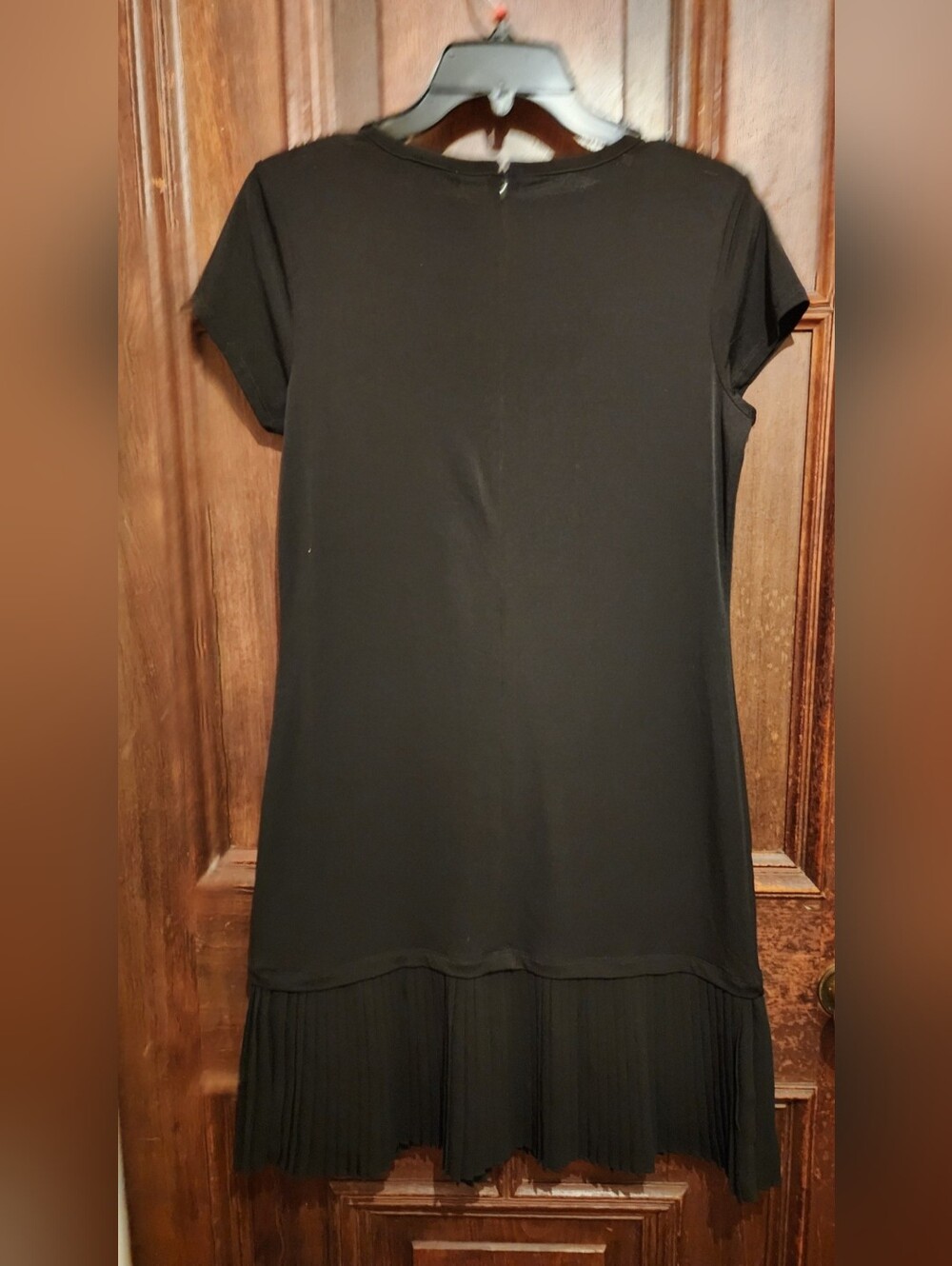 NWT-Michael Kors "Core Of Kors" Pleated Hem Shift Black Dress-Medium